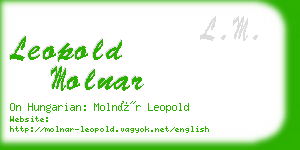 leopold molnar business card